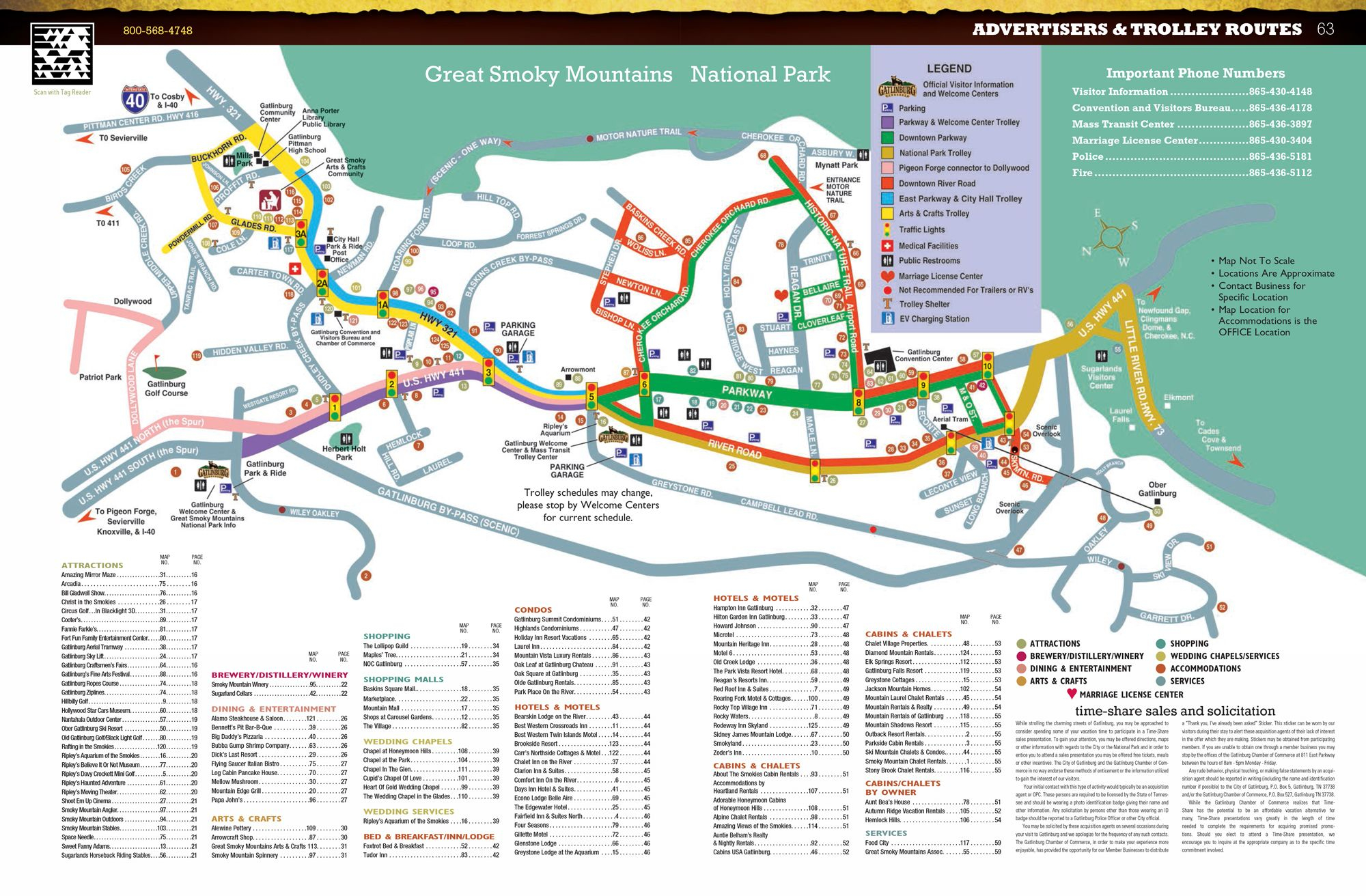 Gatlinburg Map Of Gatlinburg Gatlinburg Trolley Map 