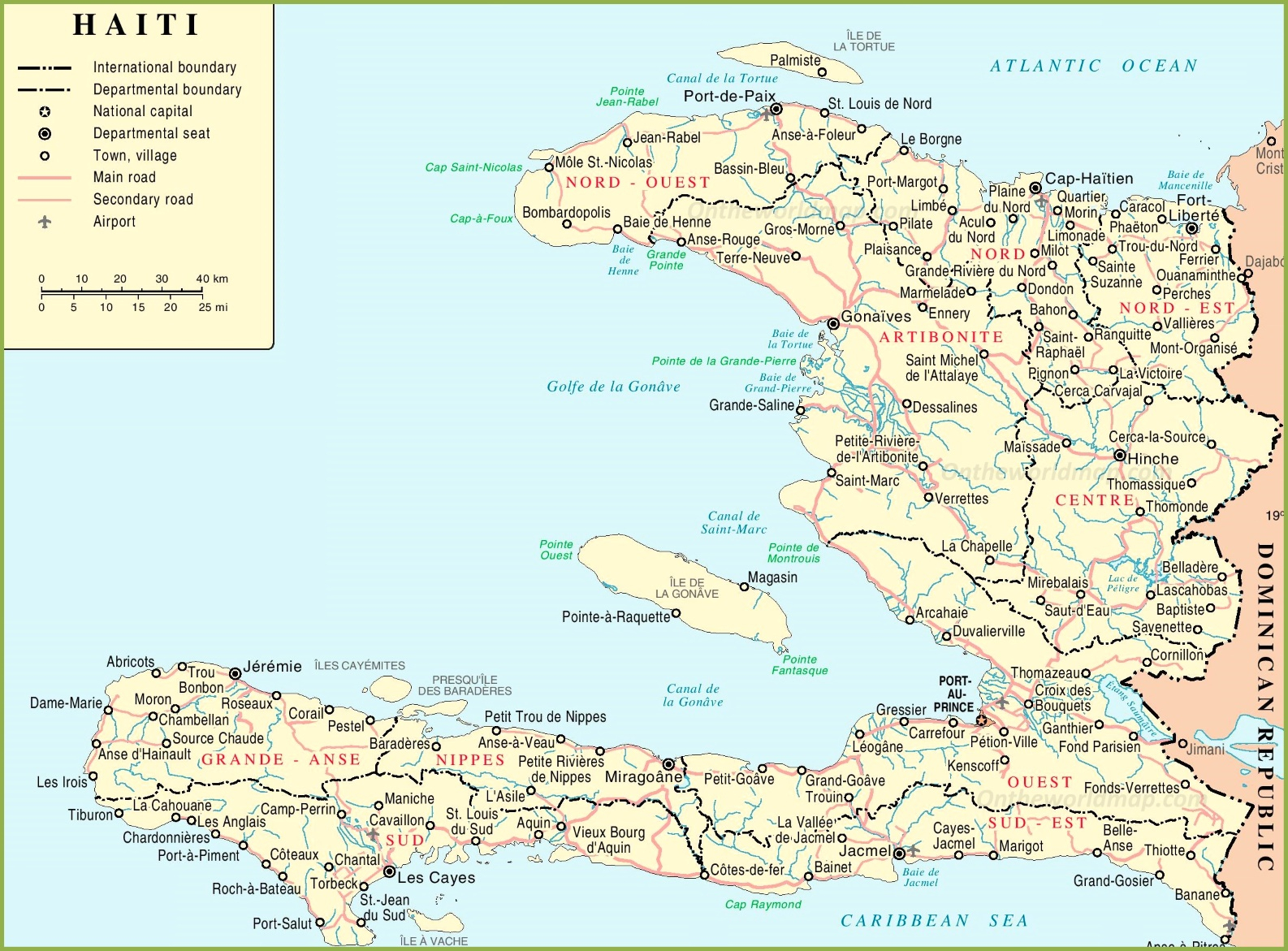 Haiti Political Map Haiti Political Map