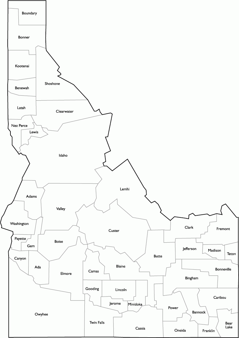 Idaho County Map Idaho County Map