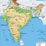 India Physical Map Graphic Education