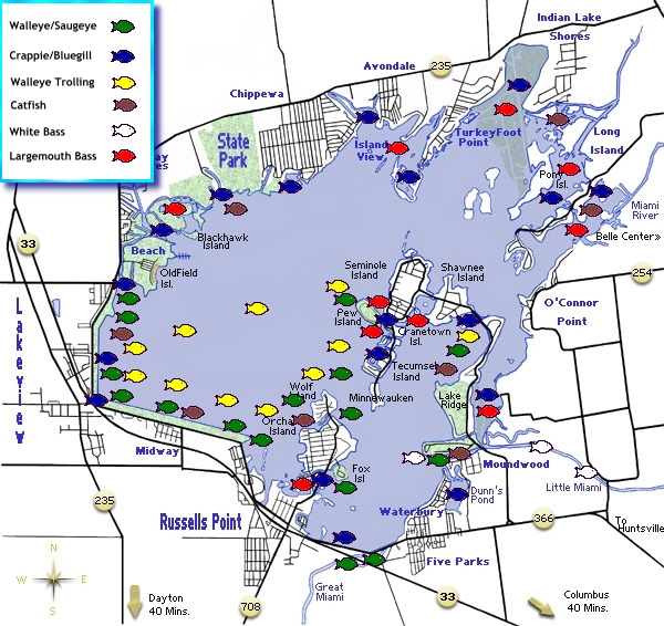 Indian Lake Fishing Map Indian Lake Fishing Map