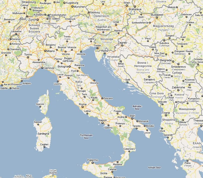 Italy Slovenia Croatia Map Italy Slovenia Croatia Map