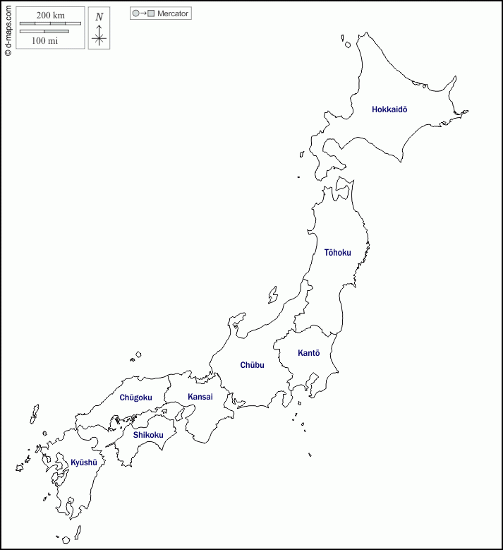 Japan Free Map Free Blank Map Free Outline Map Free 