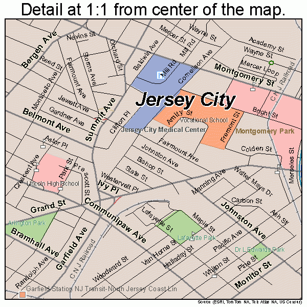 Jersey City New Jersey Street Map 3436000