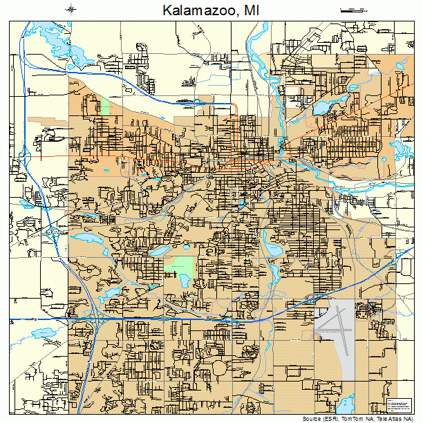 Kalamazoo Michigan Street Map 2642160 Kalamazoo Michigan Street Map 2642160