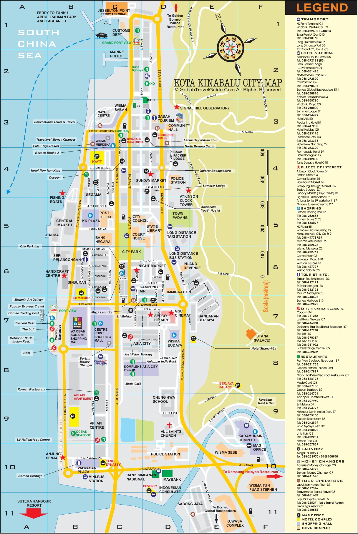 Kota Kinabalu City Map Sandakan City Map Malaysia 