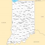 Laminated Map Large Administrative Map Of Indiana State