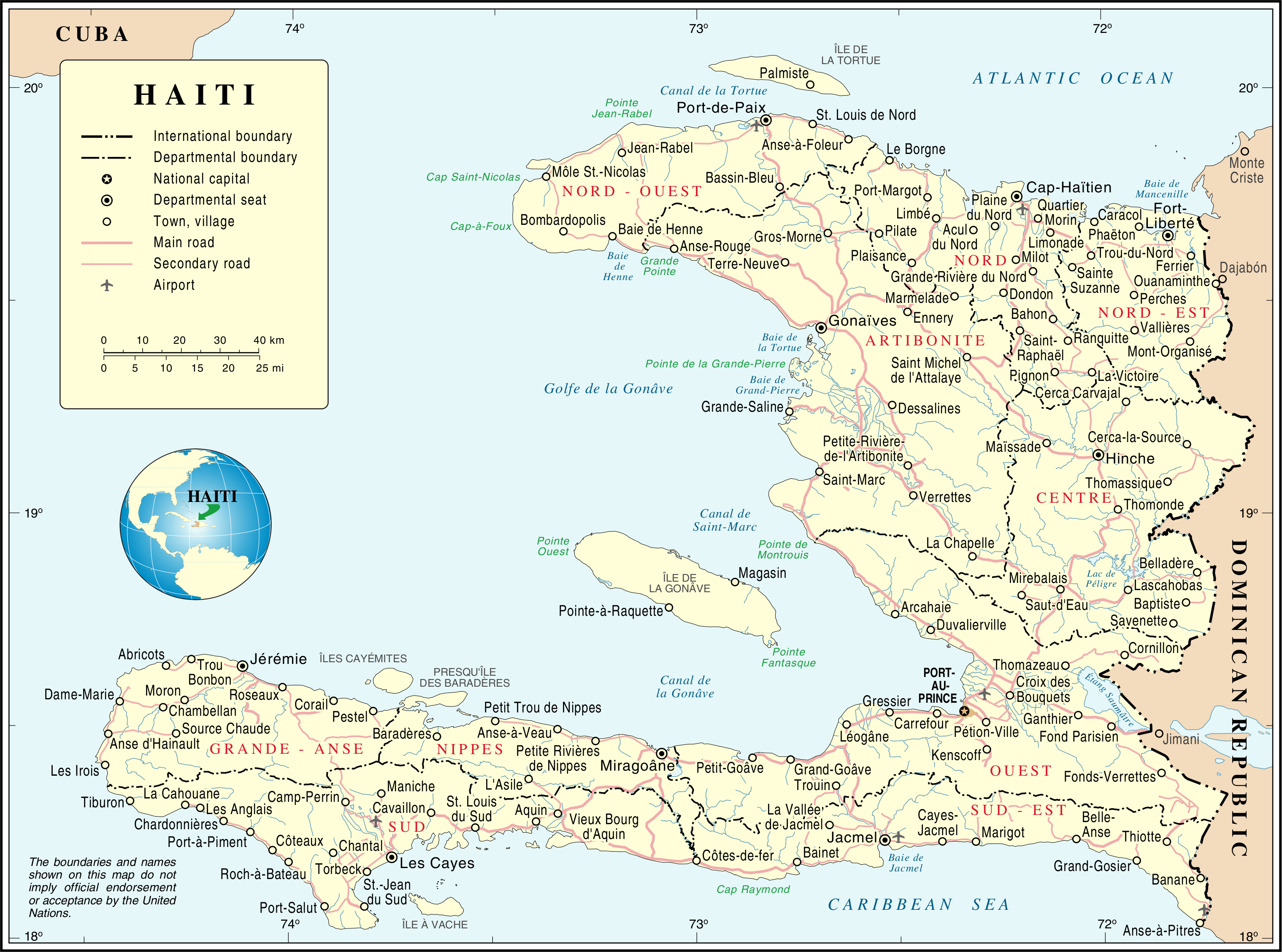 Landkarte Haiti bersichtskarte Weltkarte Karten 