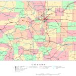 Large Administrative Map Of Colorado State With Roads And