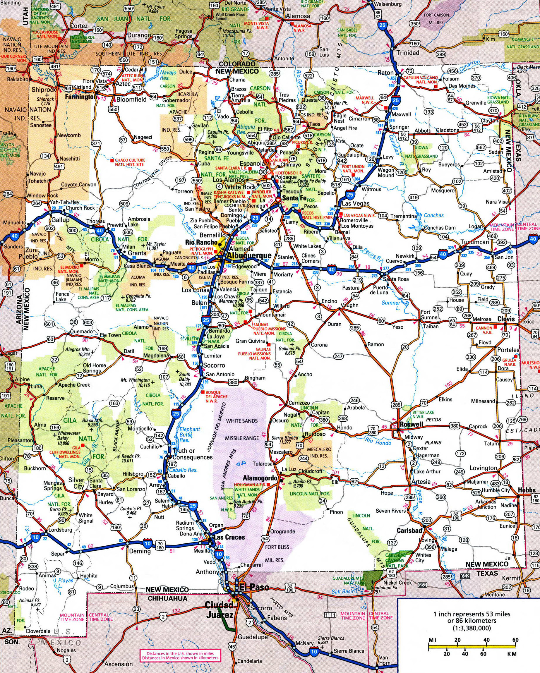 Large Detailed Roads And Highways Map Of New Mexico State Large Detailed Roads And Highways Map Of New Mexico State