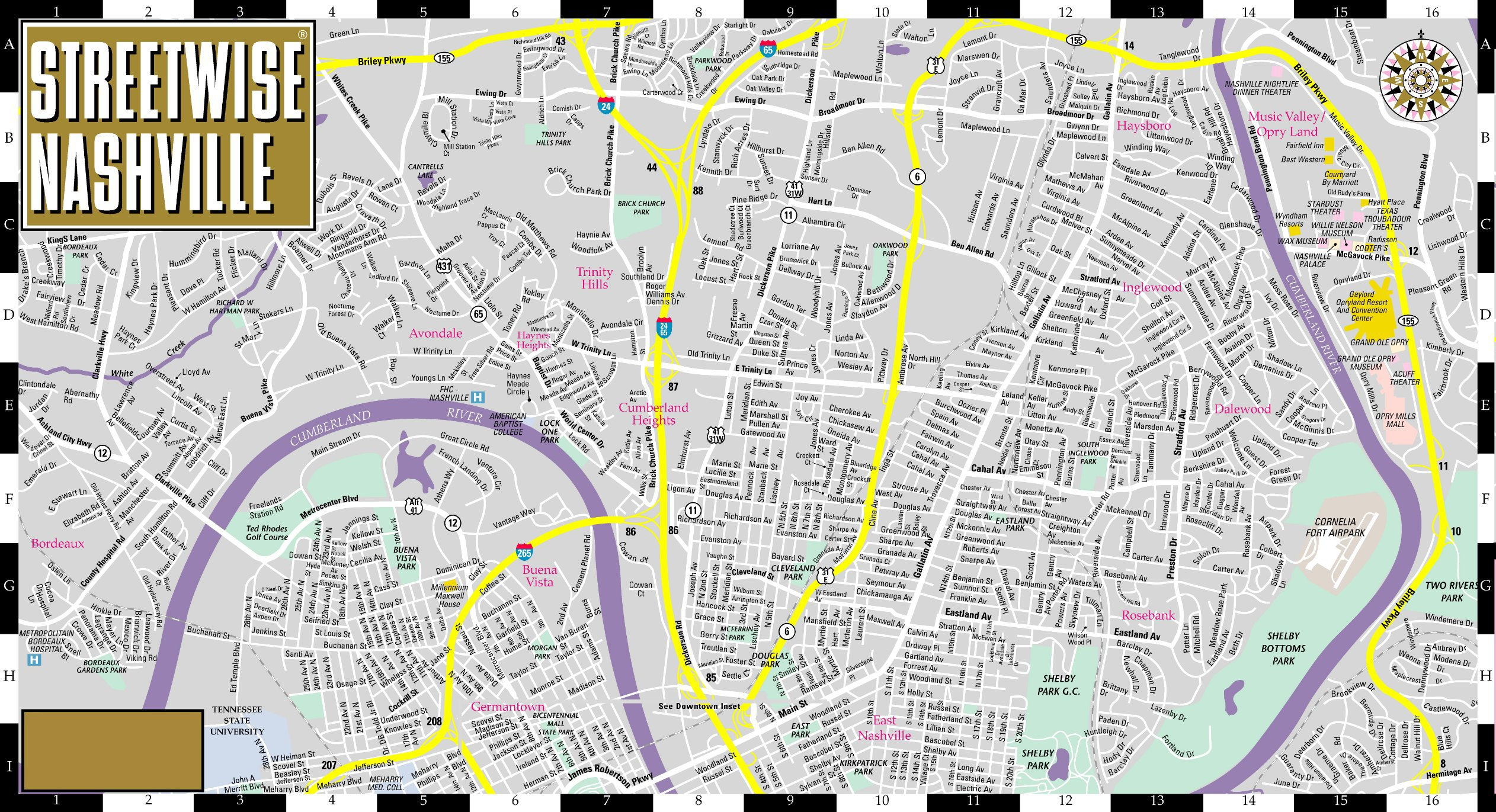 Large Nashville Maps For Free Download And Print High 