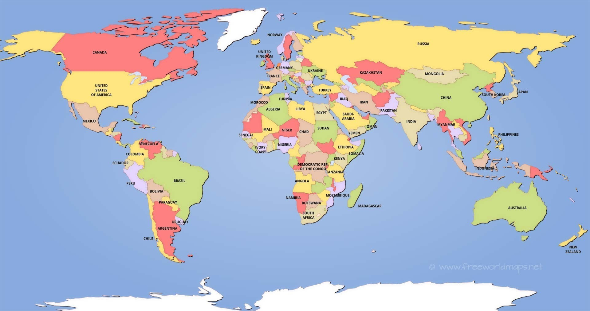 Large Printable World Map With Countries In PDF World 