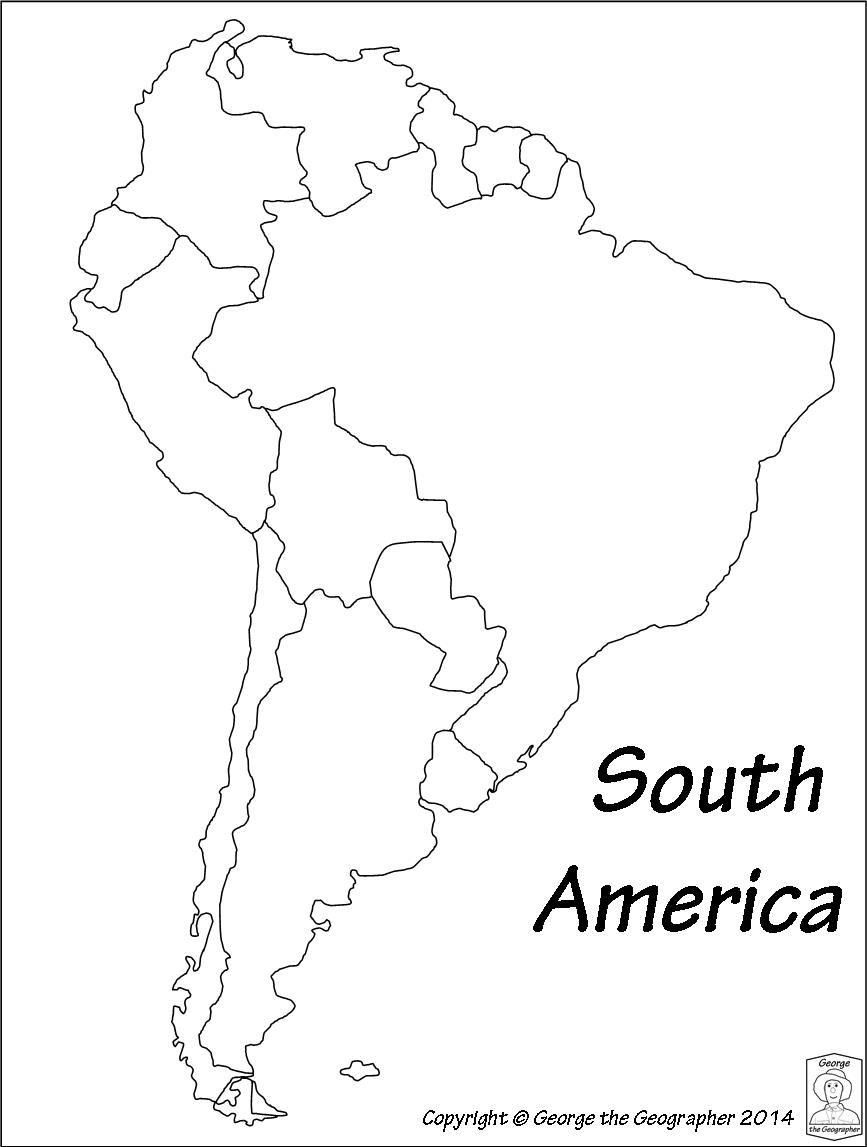 Latin America Printable Blank Map South Brazil Maps Of 