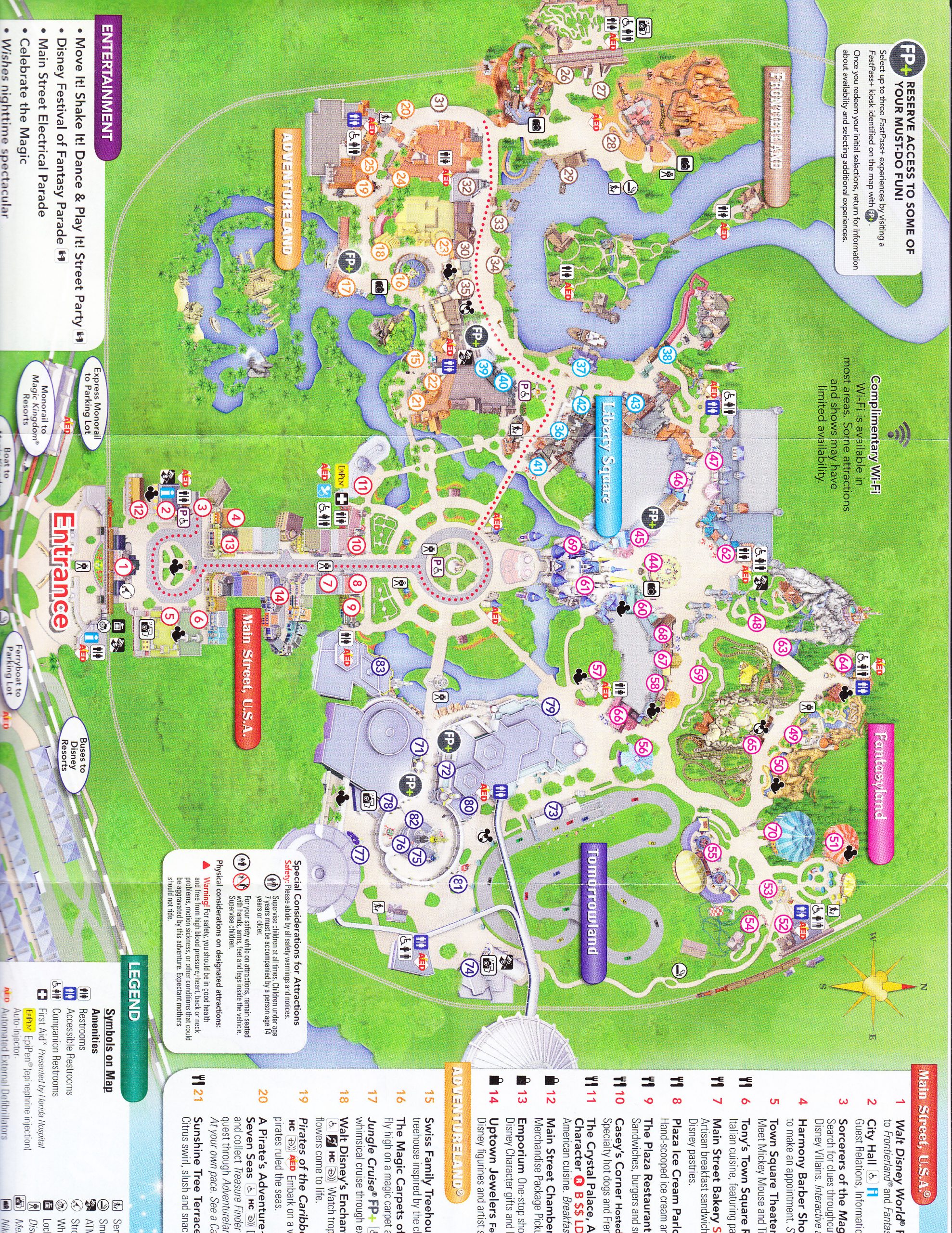 Magic Kingdom At Walt Disney World 2016 Park Map