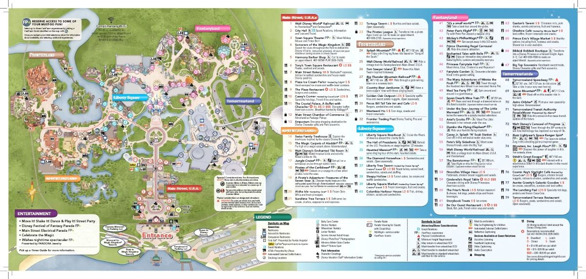 Magic Kingdom January 2015 Park Map Viagem Para Disney 