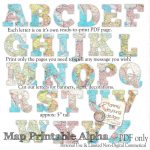 Map Banner Garland Printable World Map Alphabet Letters