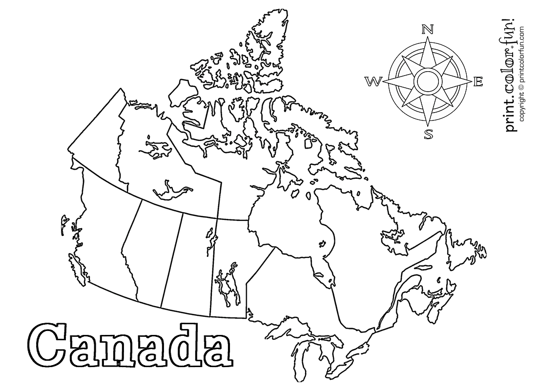 Map Of Canada Colouring Page At GetColorings Free 