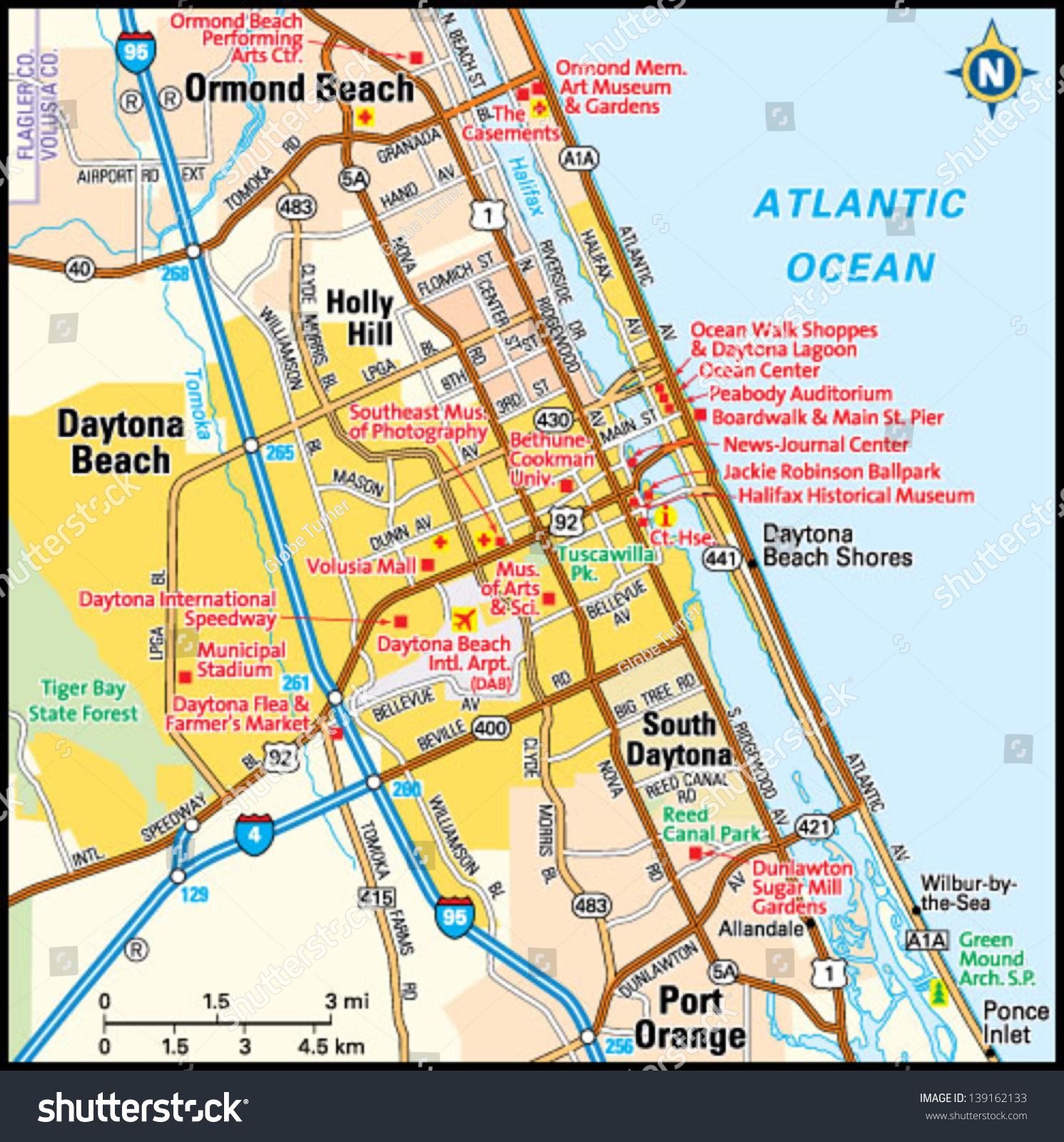 Map Of Daytona Beach Florida Area Printable Maps