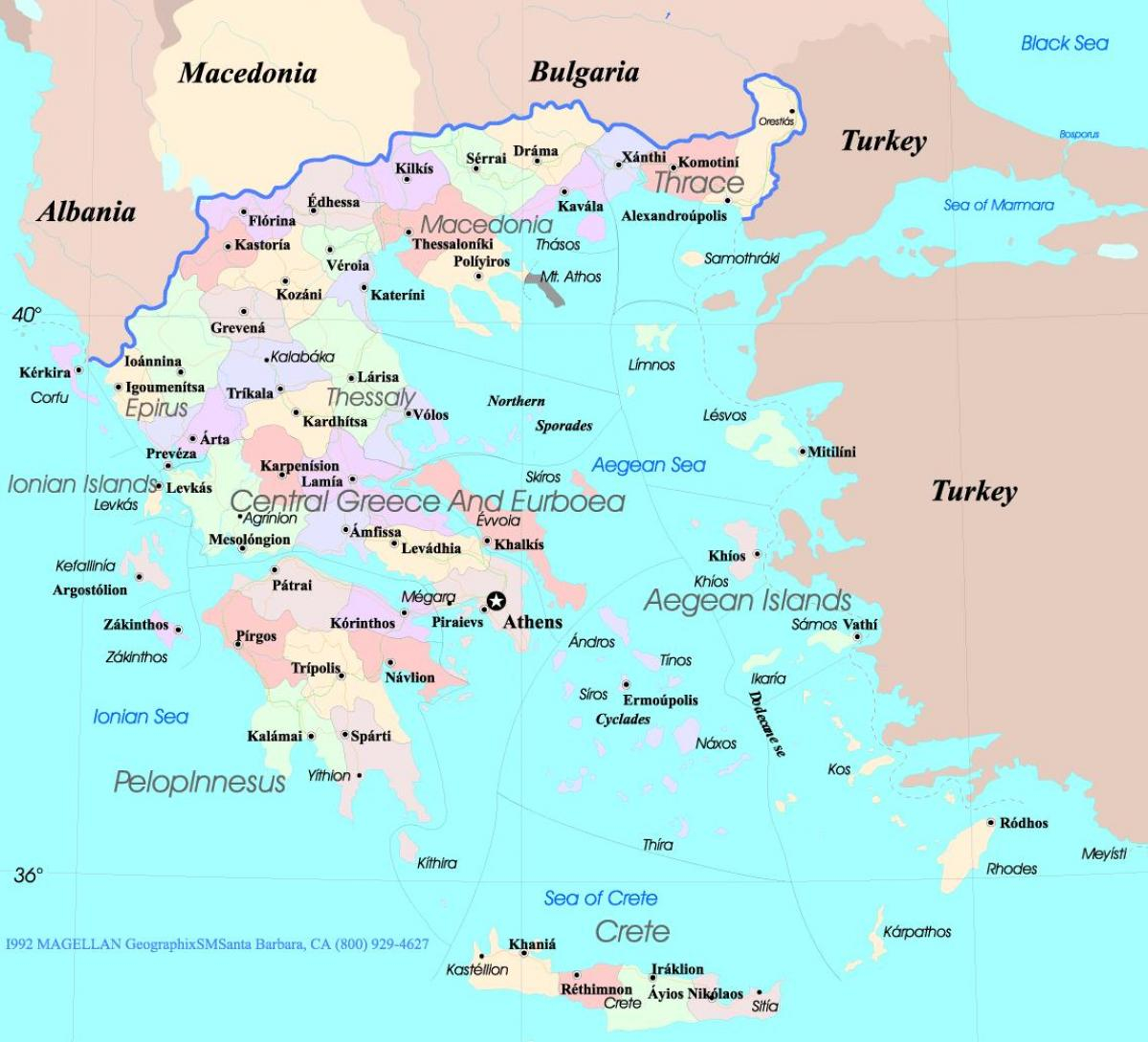 Map Of Greece And Islands Greece Map Islands Southern 