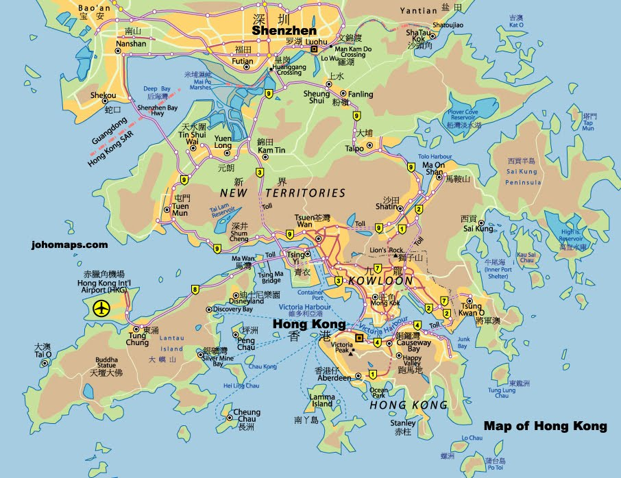 Map Of Hong Kong Free Printable Maps