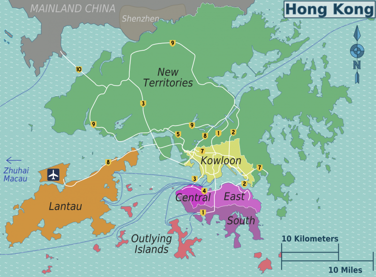 Map Of Hong Kong Map Districts Worldofmaps