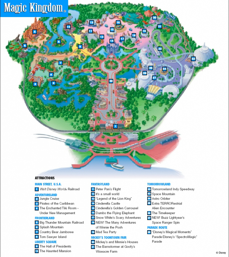 Map Of Magic Kingdom Orlando Florida Printable Maps