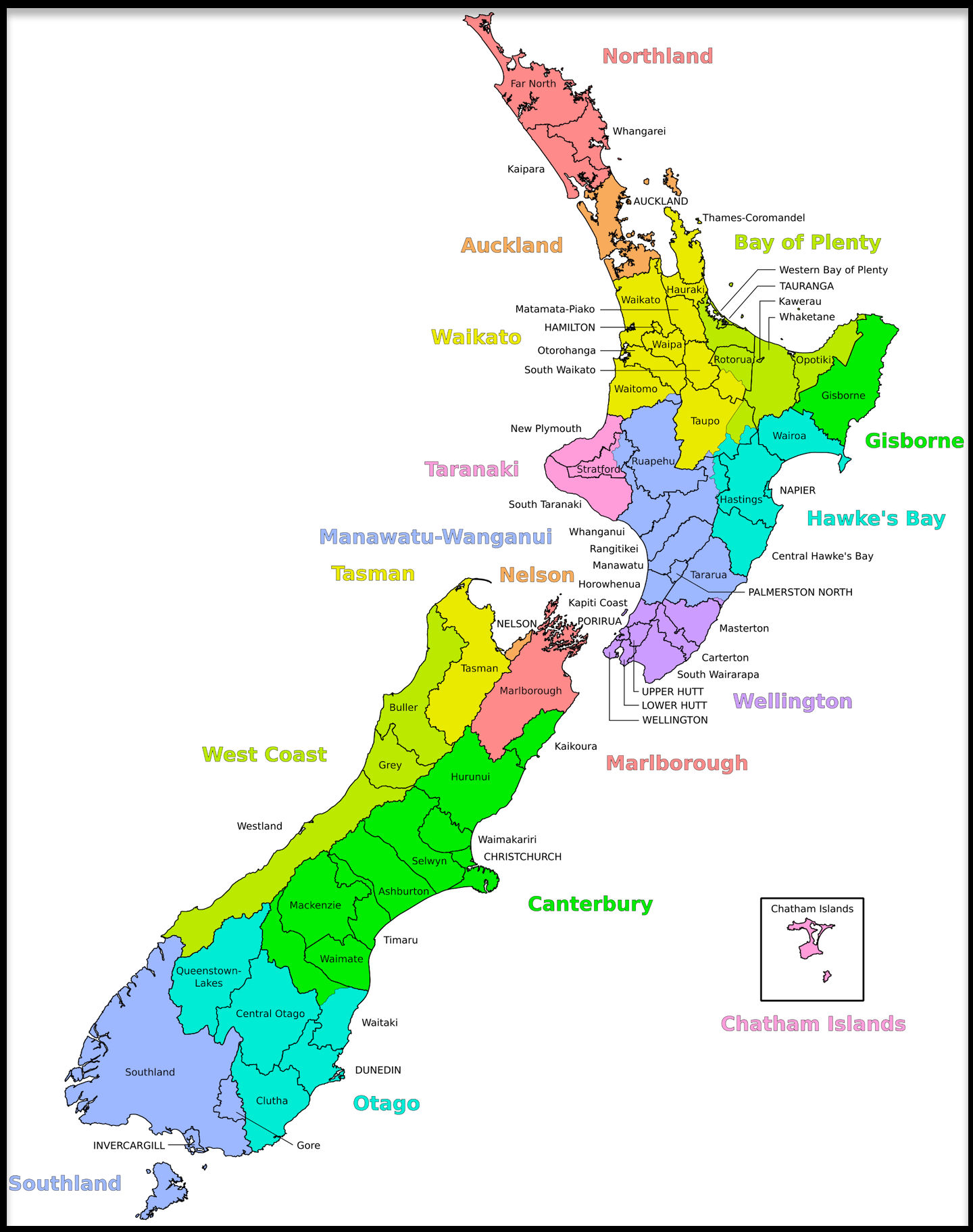 Map Of New Zealand And Hundreds More Free Printable 