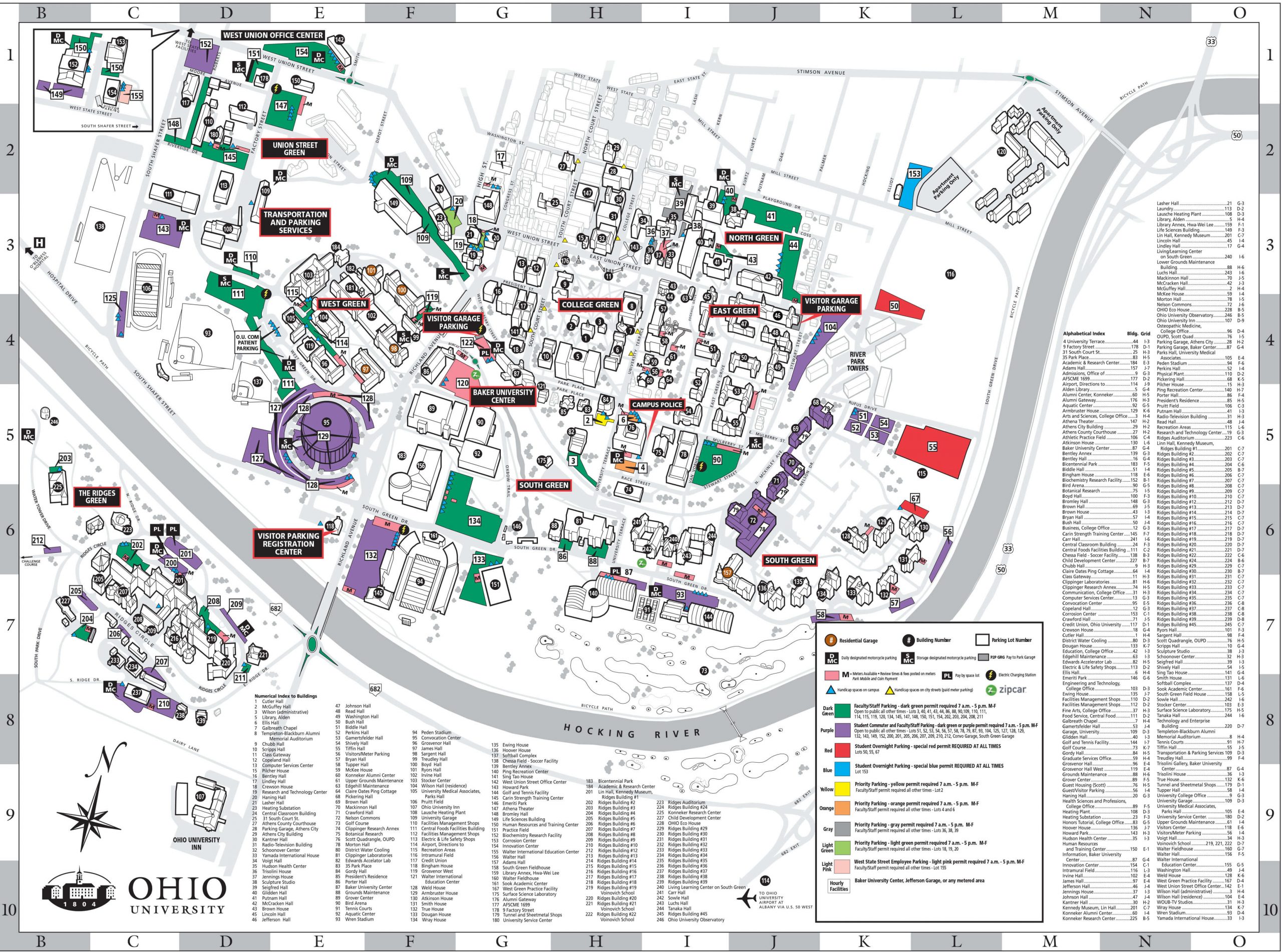 Map Of Ohio University Campus Map