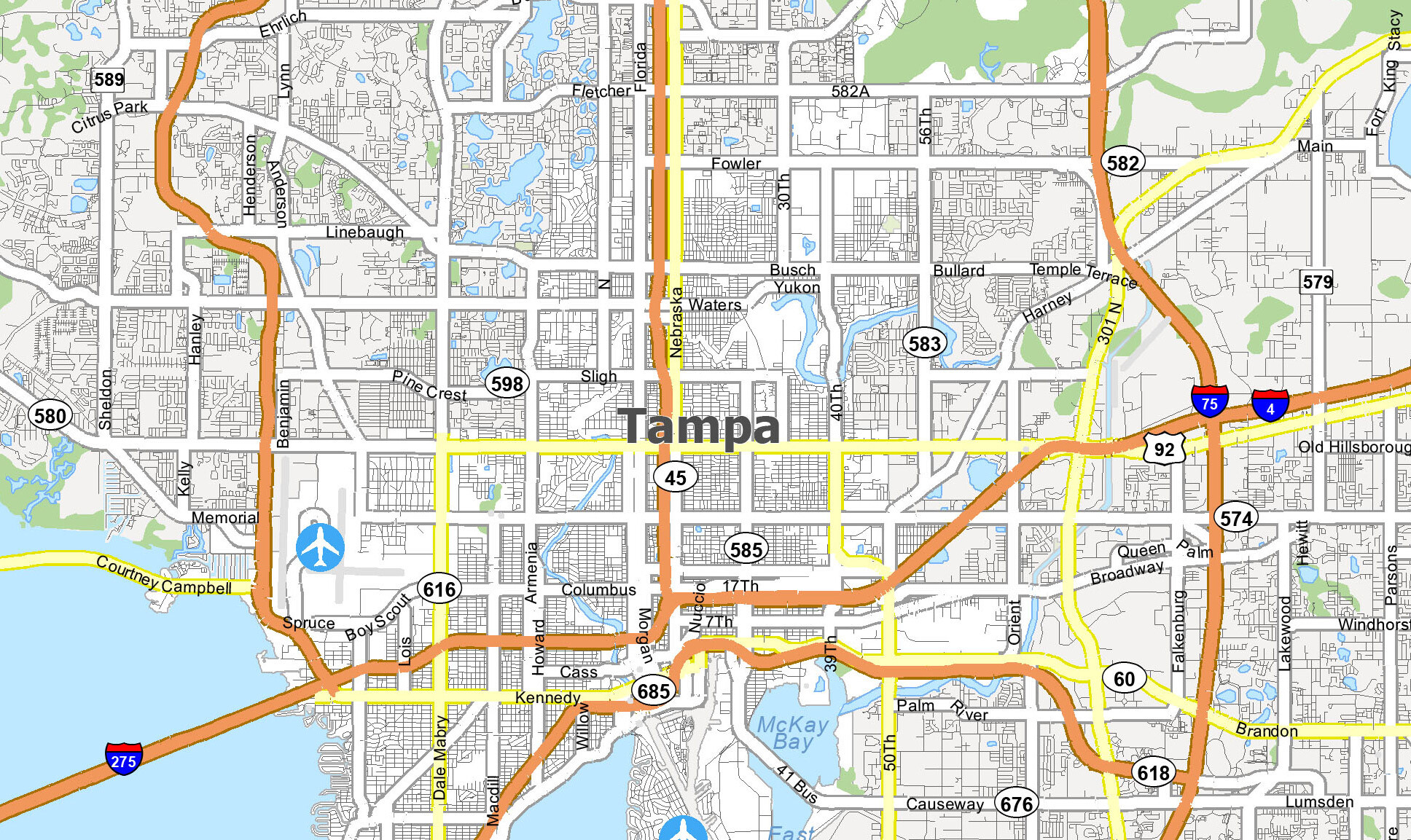 Map Of Tampa Florida GIS Geography