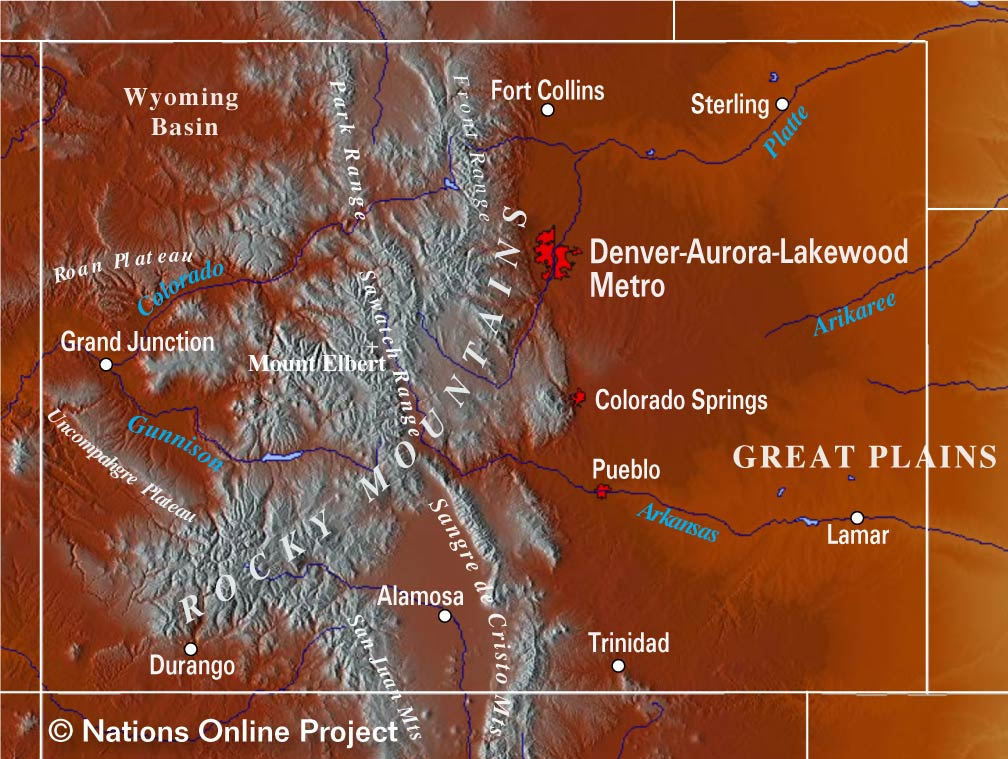 Map Of The State Of Colorado USA Nations Online Project