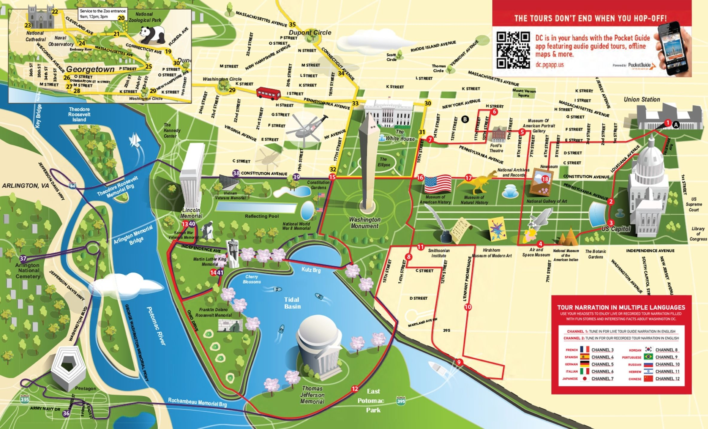 Map Of Tourist Attractions In Washington Dc Washington Dc 