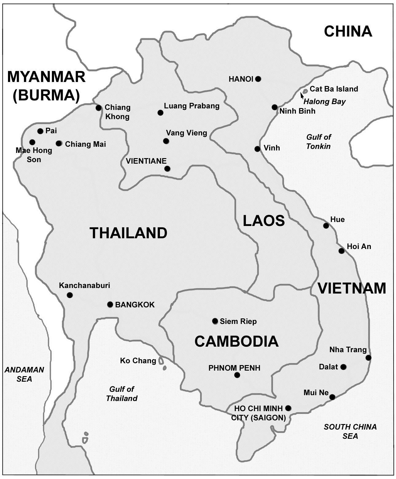 MAP Thailand Laos Cambodia Vietnam Thailand Map 