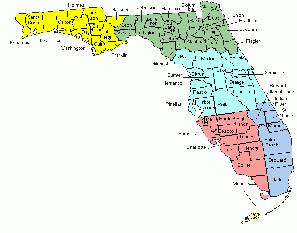 Maps Of Florida Counties Free Printable Maps