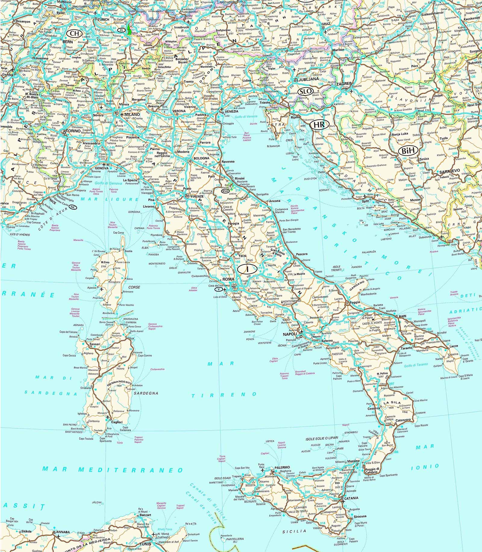 Maps Of Italy Detailed Map Of Italy In English Tourist 