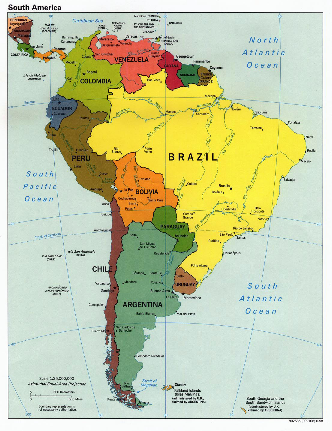 Maps Of South America And South American Countries 