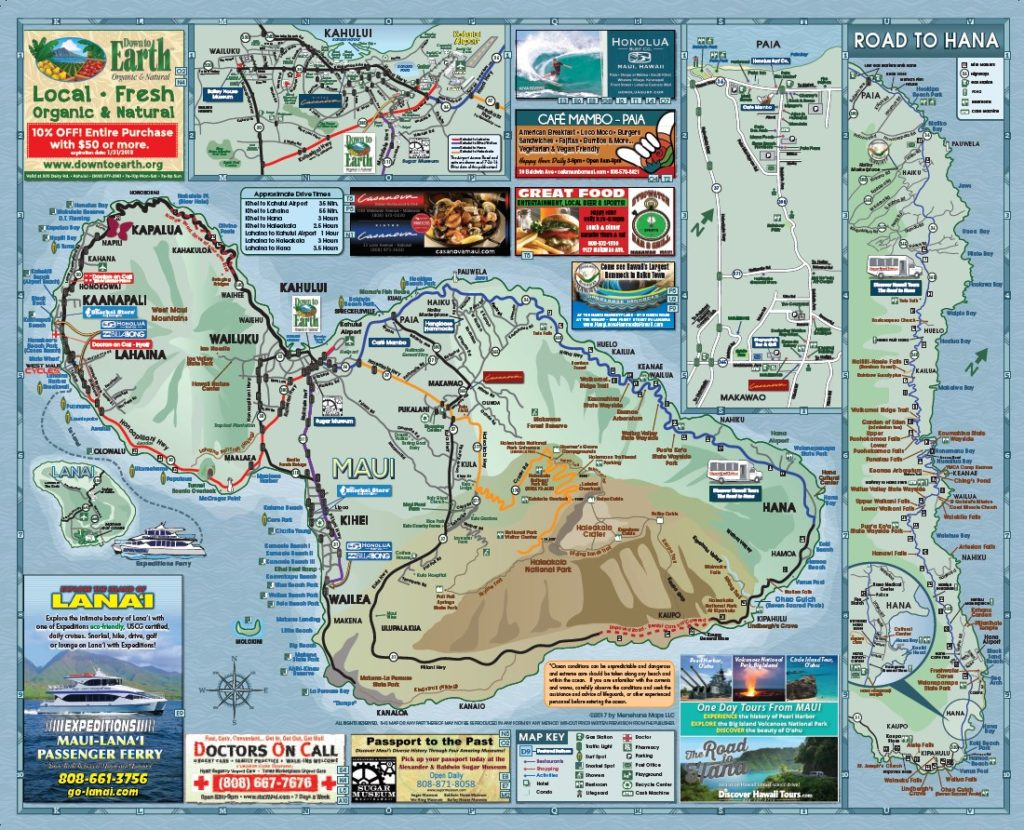 Maui Road Map Printable Printable Maps