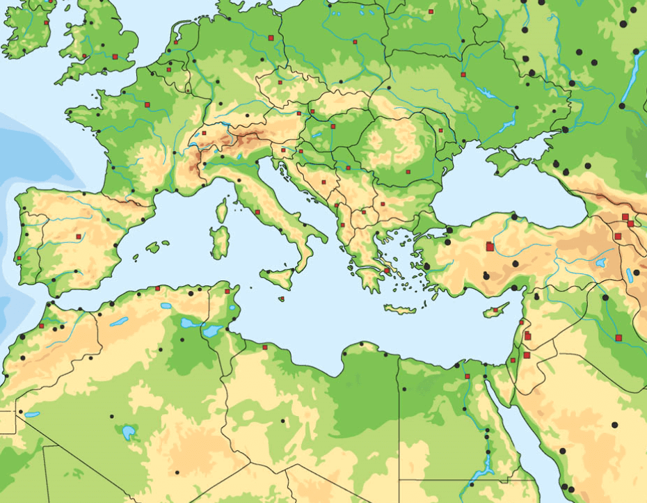 Mediterranean Physical Map 1 Blank Map Quiz Game Mediterranean Physical Map 1 blank Map Quiz Game