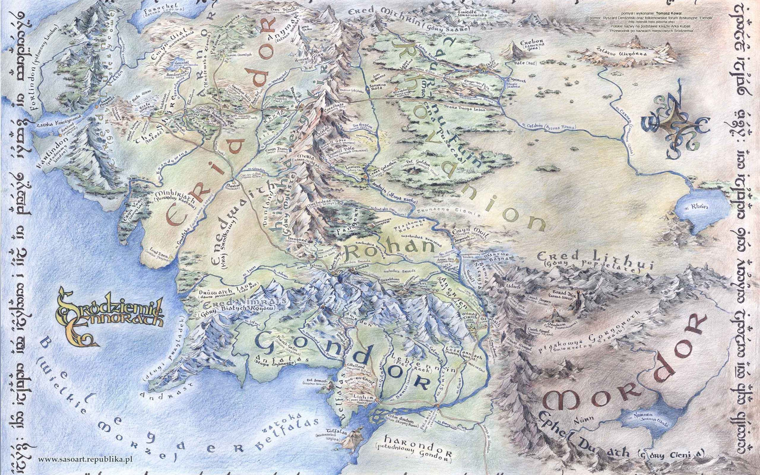 Middle Earth Map Tolkien Map Chart Illustration