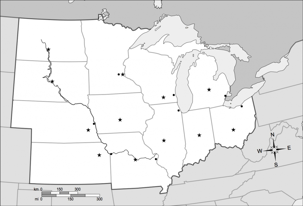 Midwest States And Capitals Map Quiz Printable Map