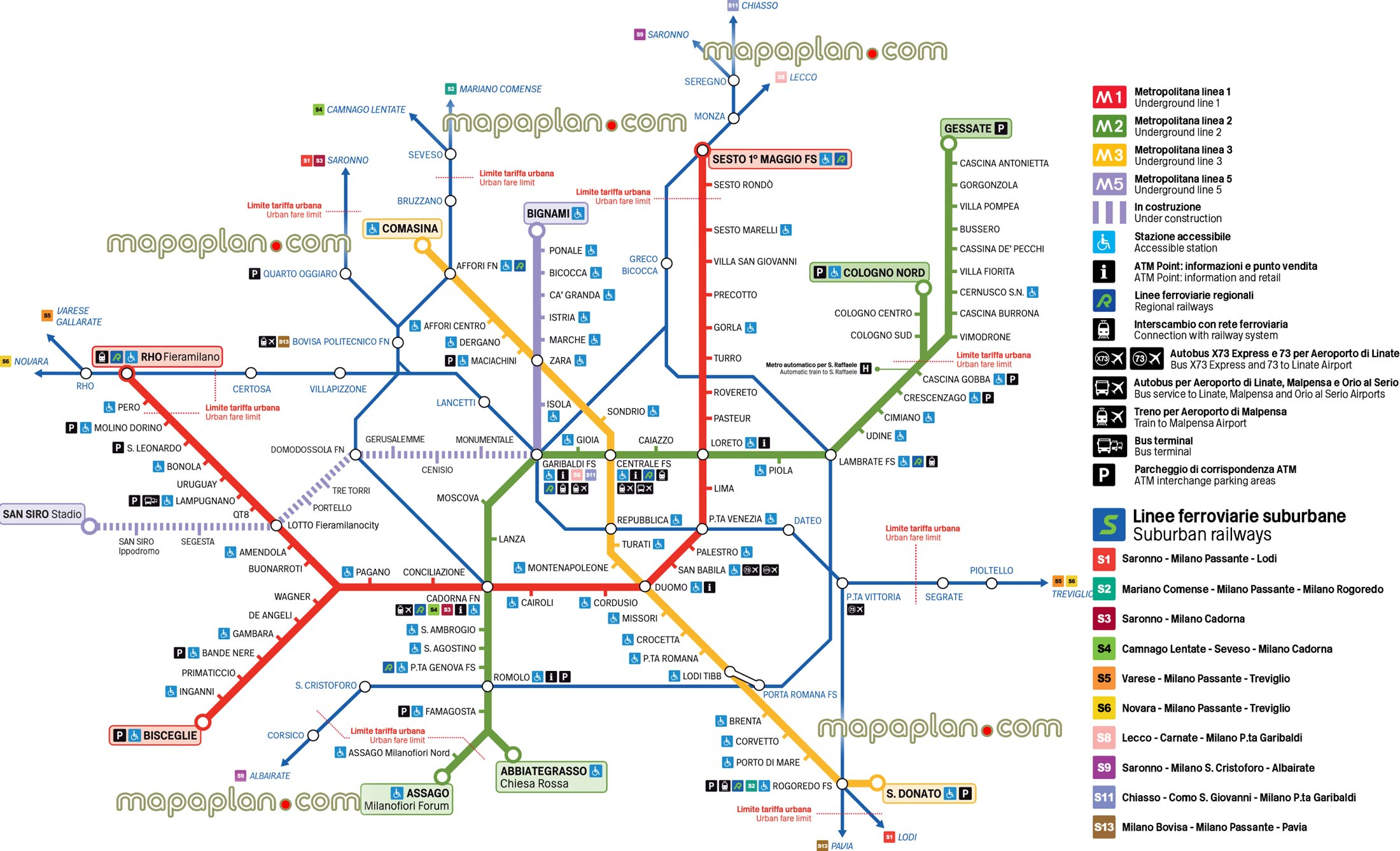 Milan Map Milan Metro Underground Network Printable Map 