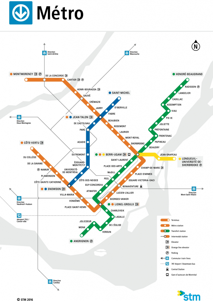 Montreal Metro Map With Anglicized Station Names 