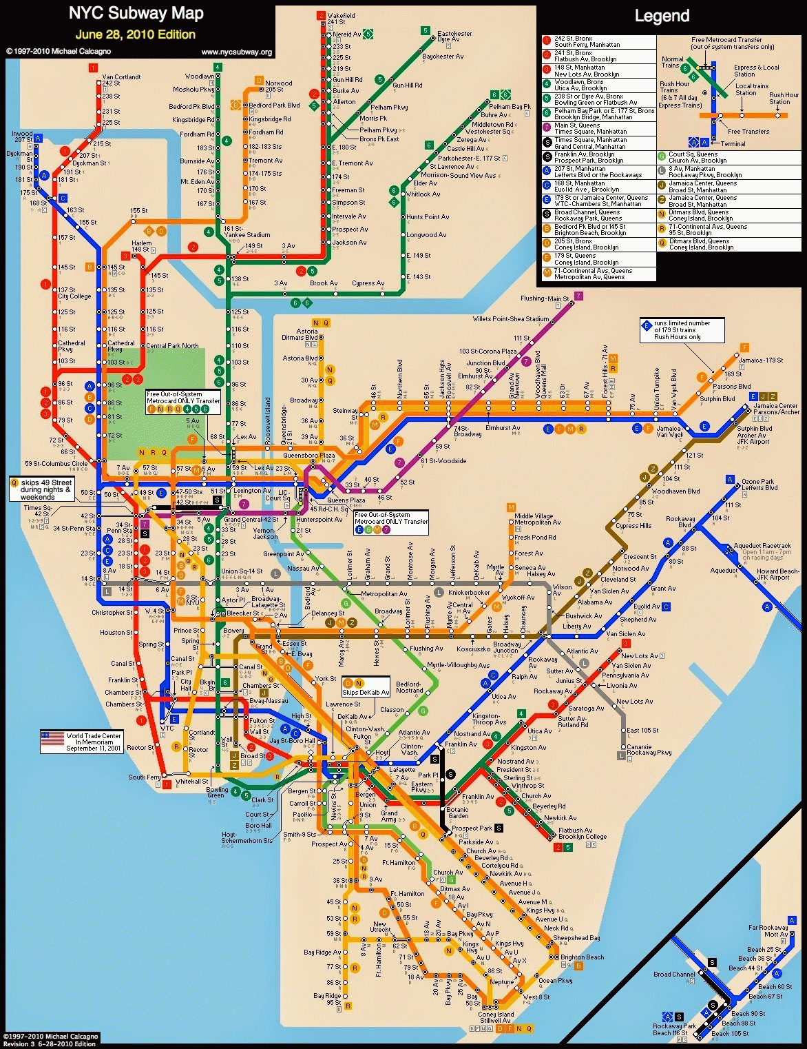 New York City Subway Map Free Printable Maps