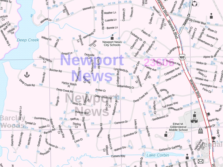 Newport News VA Map