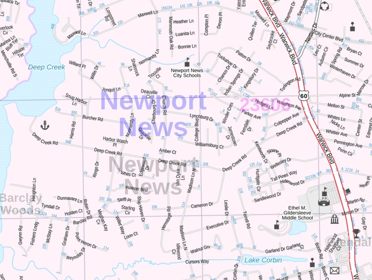 Newport News VA Map Newport News VA Map