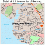 Newport News Virginia Street Map 5156000