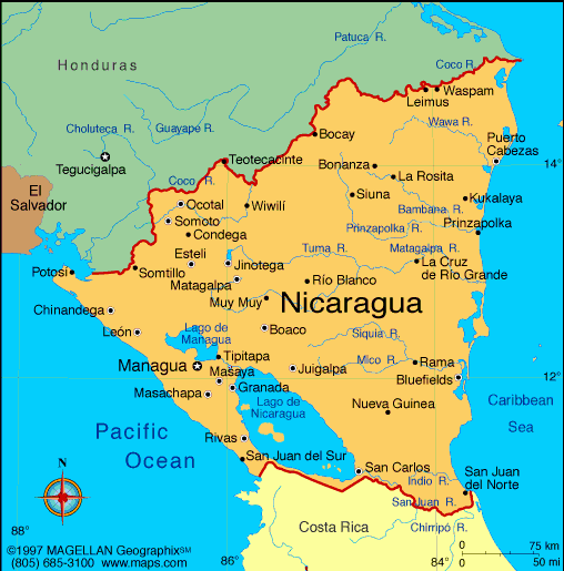 Nicaragua Map Infoplease | Printable Map of The United States