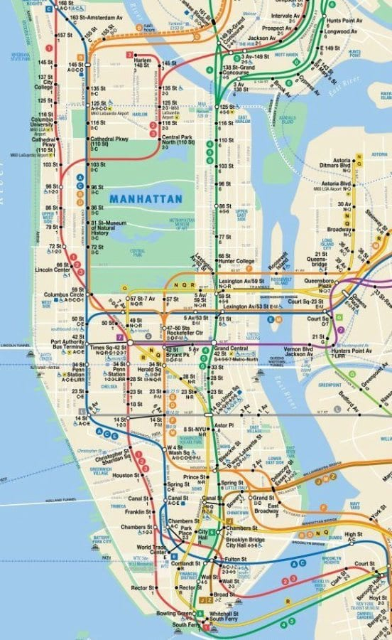 NYC Subway Map FREE Manhattan Maps Schedule Trip 