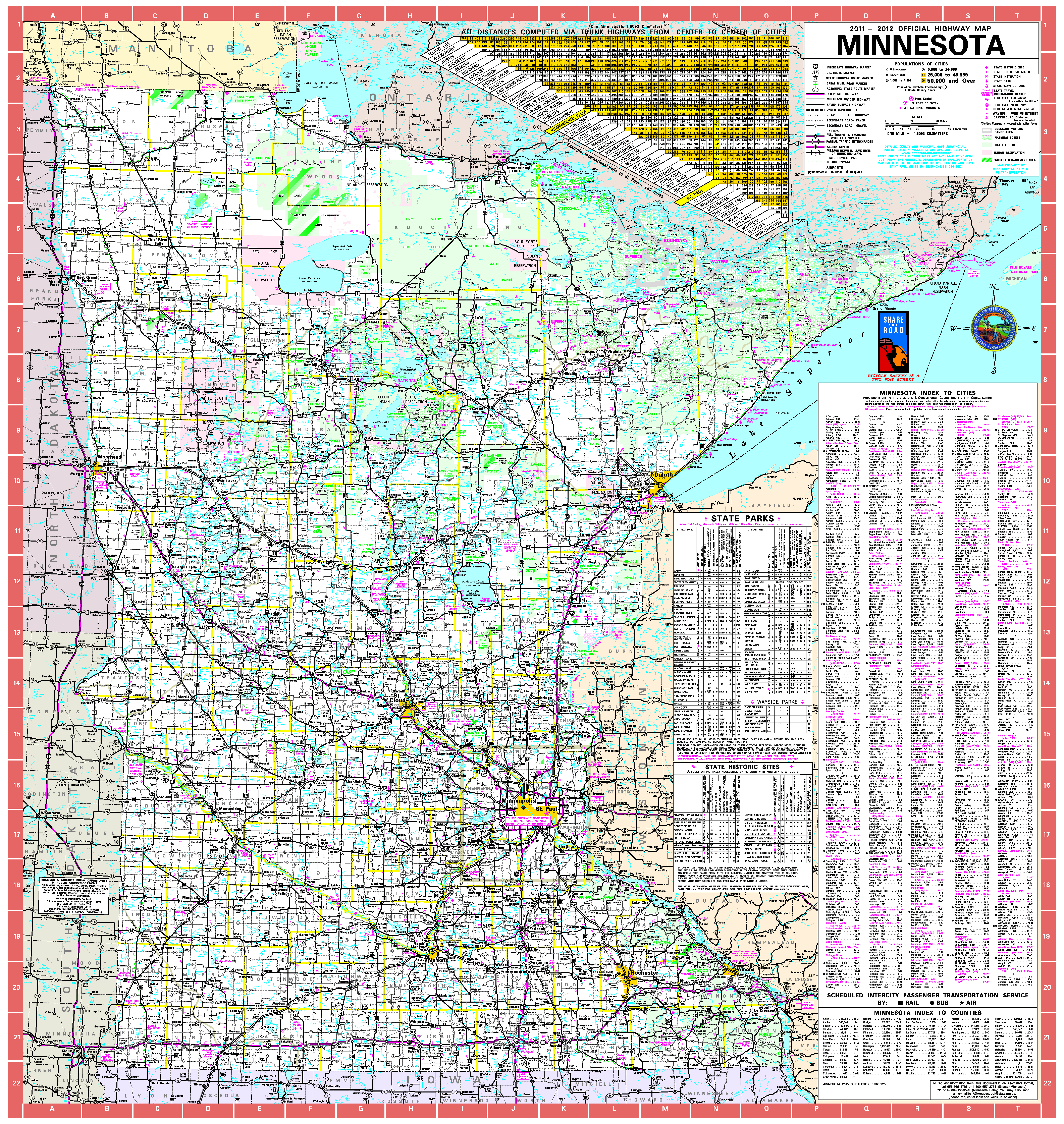 Official Minnesota State Highway Map