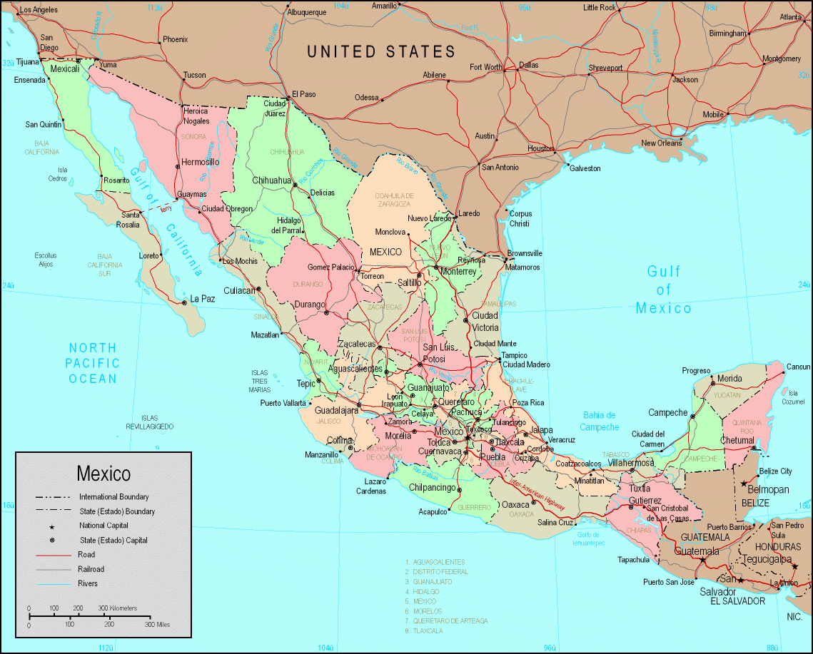 Online Map Of Mexico Large Online Map Of Mexico Large