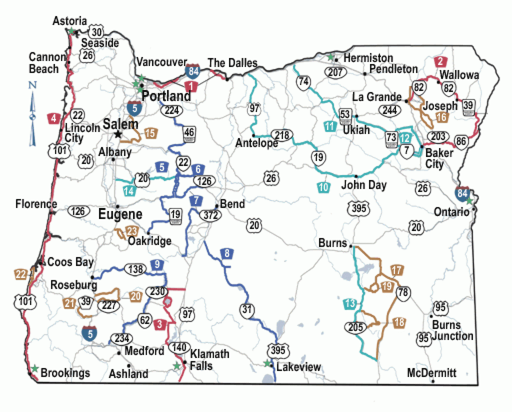 Oregon State Highway Map Printable Map